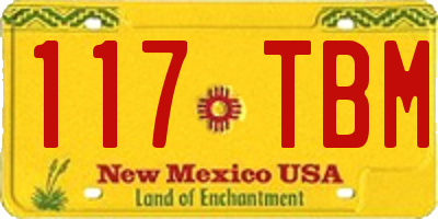 NM license plate 117TBM