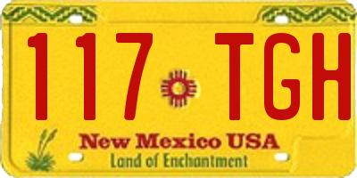 NM license plate 117TGH