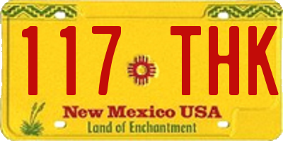 NM license plate 117THK