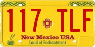 NM license plate 117TLF