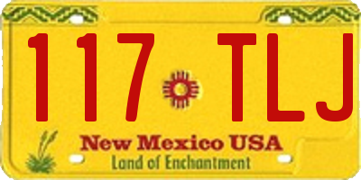 NM license plate 117TLJ