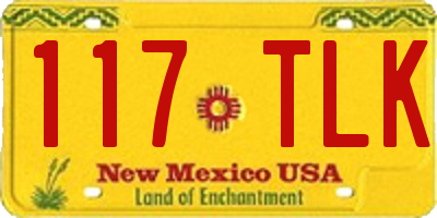 NM license plate 117TLK