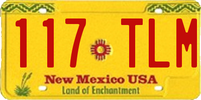 NM license plate 117TLM