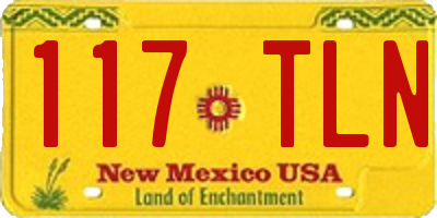 NM license plate 117TLN