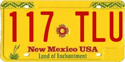 NM license plate 117TLU