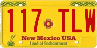 NM license plate 117TLW