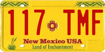 NM license plate 117TMF