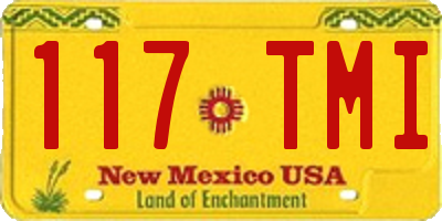 NM license plate 117TMI