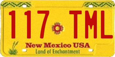 NM license plate 117TML