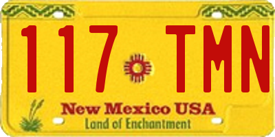 NM license plate 117TMN