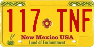 NM license plate 117TNF