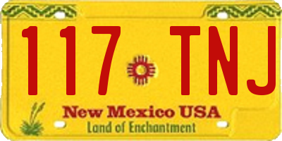 NM license plate 117TNJ