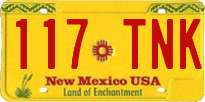 NM license plate 117TNK