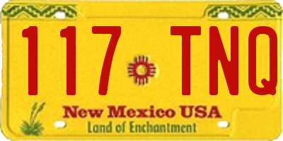 NM license plate 117TNQ