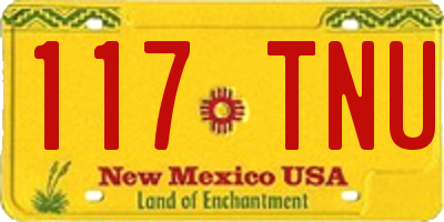 NM license plate 117TNU