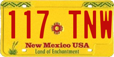 NM license plate 117TNW