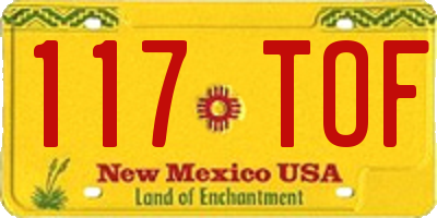 NM license plate 117TOF
