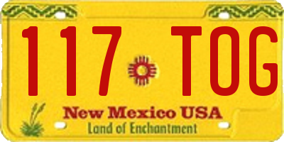 NM license plate 117TOG