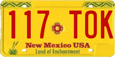 NM license plate 117TOK