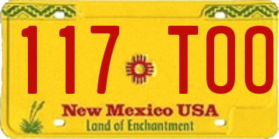 NM license plate 117TOO