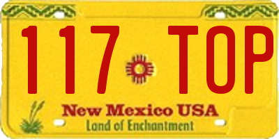 NM license plate 117TOP
