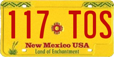 NM license plate 117TOS