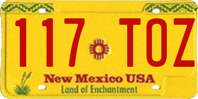 NM license plate 117TOZ