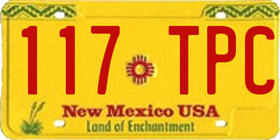 NM license plate 117TPC