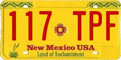 NM license plate 117TPF
