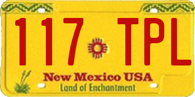 NM license plate 117TPL