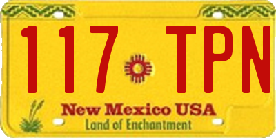 NM license plate 117TPN