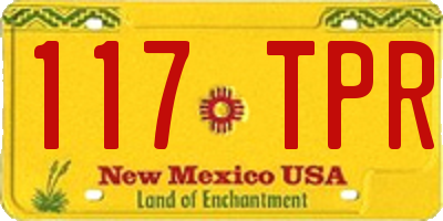 NM license plate 117TPR