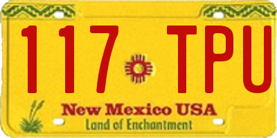 NM license plate 117TPU