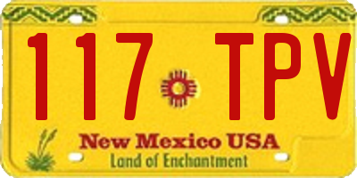 NM license plate 117TPV