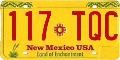 NM license plate 117TQC