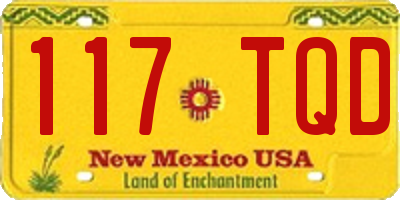 NM license plate 117TQD