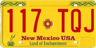 NM license plate 117TQJ