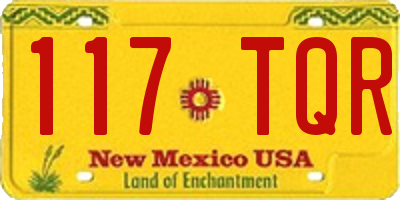 NM license plate 117TQR