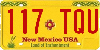 NM license plate 117TQU