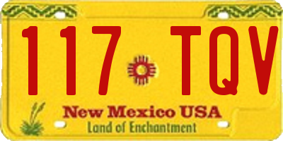 NM license plate 117TQV