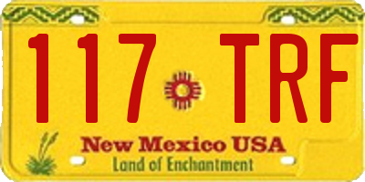 NM license plate 117TRF