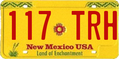 NM license plate 117TRH