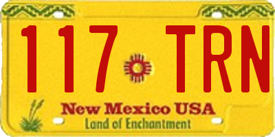 NM license plate 117TRN