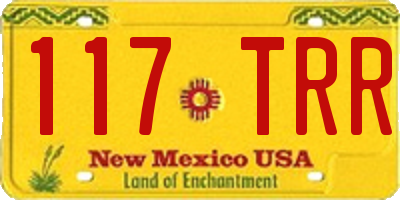 NM license plate 117TRR