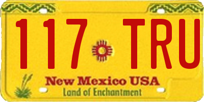 NM license plate 117TRU
