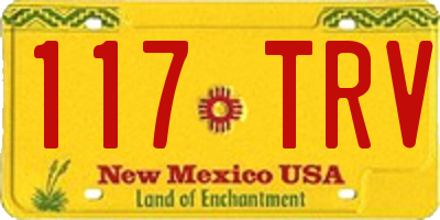 NM license plate 117TRV