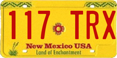 NM license plate 117TRX