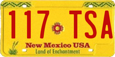 NM license plate 117TSA