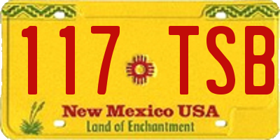 NM license plate 117TSB