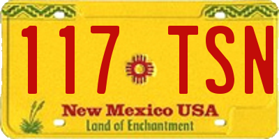 NM license plate 117TSN
